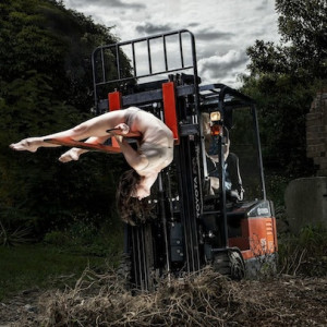 Amy Machpherson in Kage's Forklifit.  Photo: Justin Bernhaut.